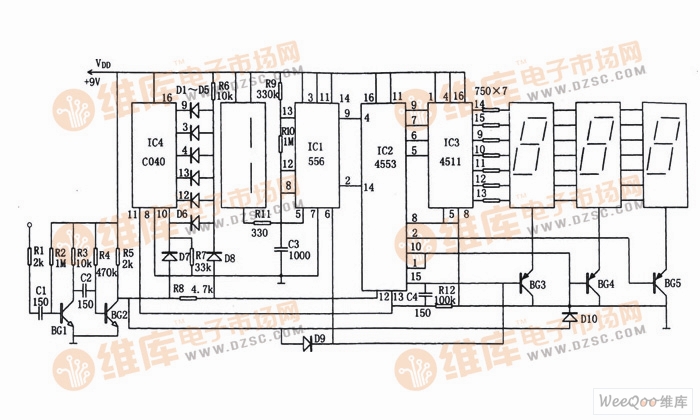 收音机数字式频率显示器电路