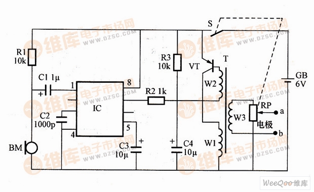 利用NIM2027D构成的电子止鼾器电路