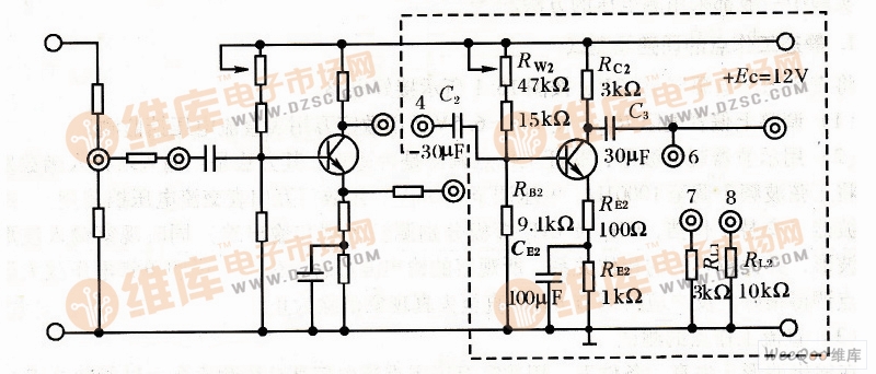 单管电压放大电路实验电路图
