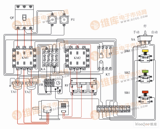 频敏变阻器启动器接线图