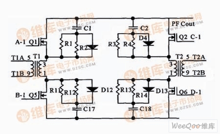 双管双正激变换器的原理电路图