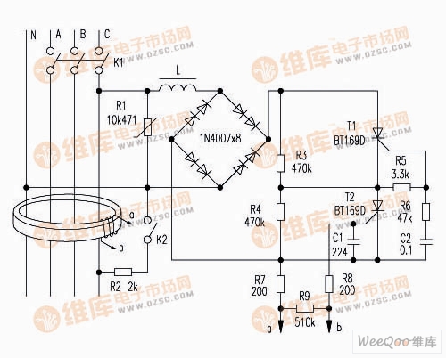 实用DZ15CE-40/490漏电保护电路