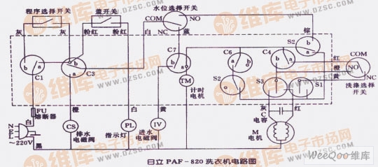 日立PAF-820洗衣机电路图