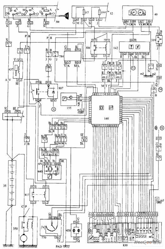AL4型自动变速器电子控制系统电路图