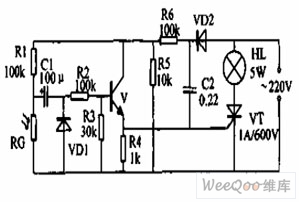 光控延时壁灯电路图