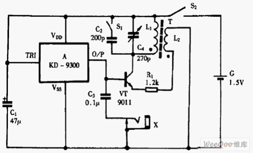 KD9300构成高低频信号发生器电路图
