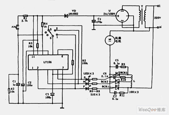 LT156电风扇程控电路