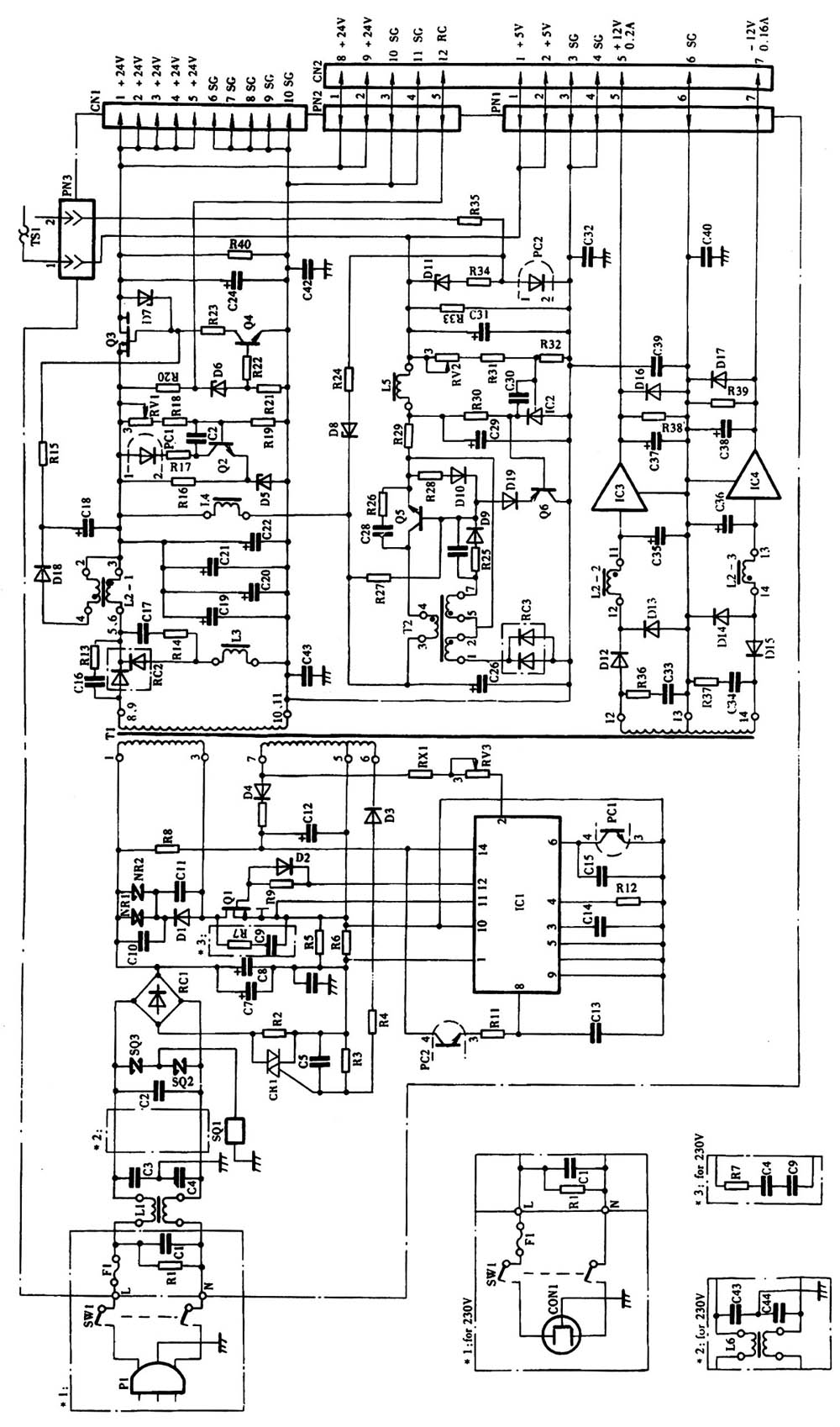 图1 佳能FAX- 450 型传真机的电源电路原理图