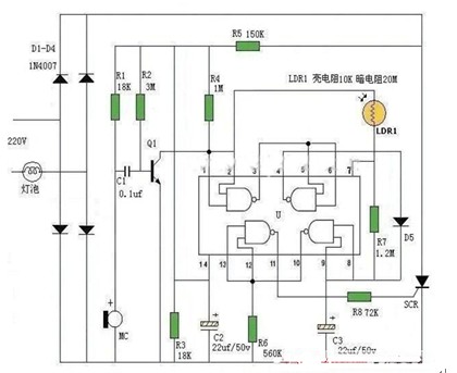 一款颇具创意的防误触发声控灯电路图