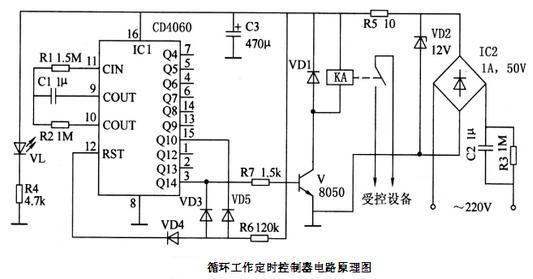 循环工作定时控制器电路