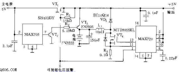 5V/1A不间断直流稳压电源电路图