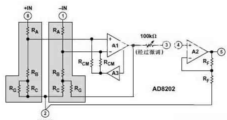 AD8202的两级系统结构应用电路图