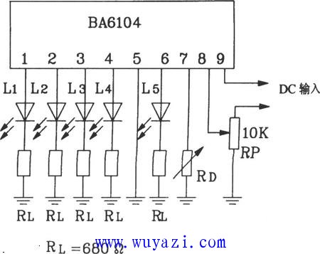 BA6104五位LED电平表驱动集成电路