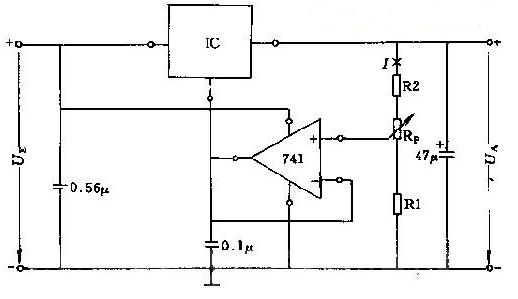 可调的输出电压稳压电路图