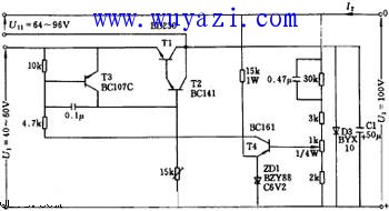 100V/1A稳压电路框图