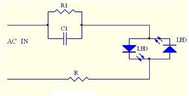 电容降压驱动LED电路