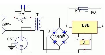 电水壶自动断电控制器电路图