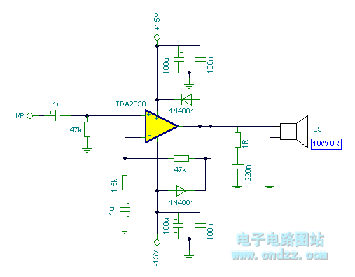 tda2030重低音简单电路图片