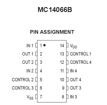 Микросхема mc14066bcp схема включения