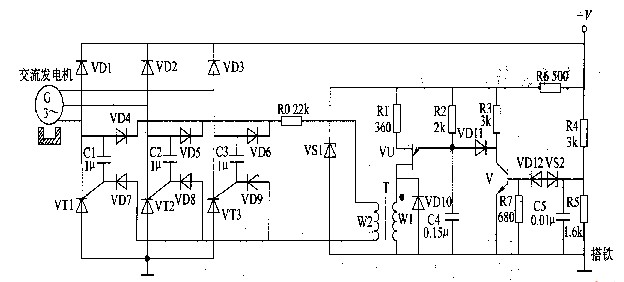 14v发电机调节器线路图图片