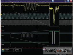  iCapture显示了芯片选择线的模拟和数字联合观测