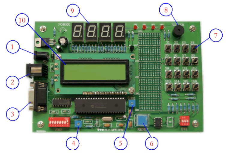 PIC单片机试验板的硬件布局及原理图