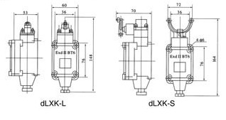 防爆行程开关各种型号的安装尺寸
