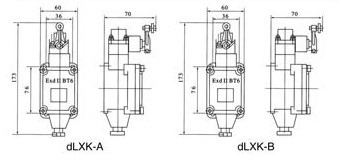 防爆行程开关各种型号的安装尺寸