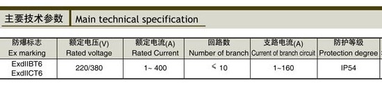 防爆控制箱参数