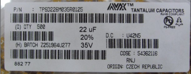 供应22UF16V B型*X钽电容