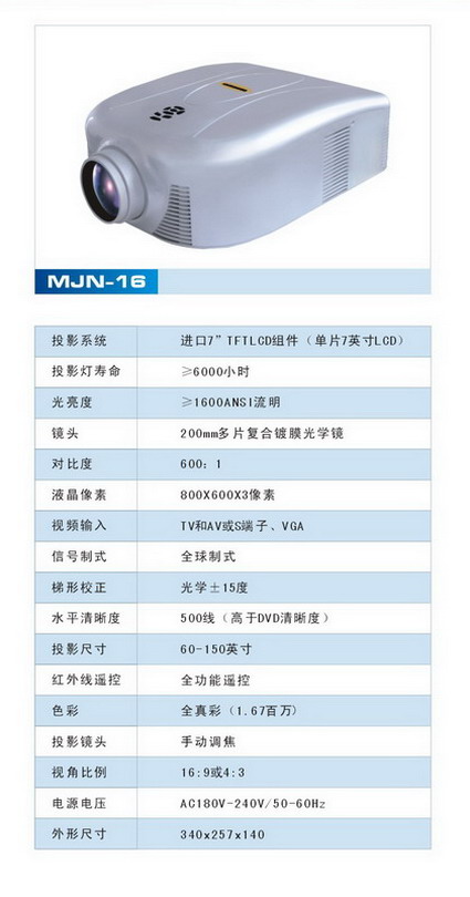 供应MJN-16液晶投影机