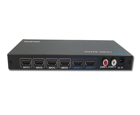 供应4进2出 hdmi共享器,4*2hdmi矩阵切换器