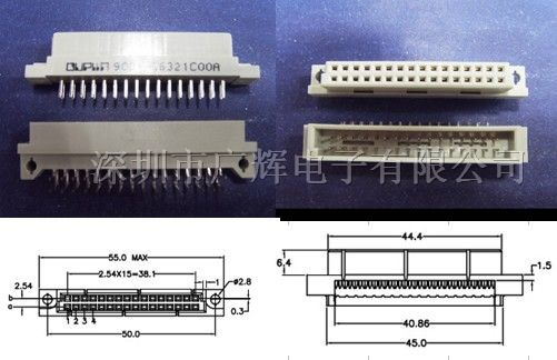 供应欧式插座(9001-36321C)二排32芯弯针孔