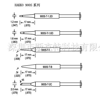 供应白光900S-T-1.6D无铅烙铁头