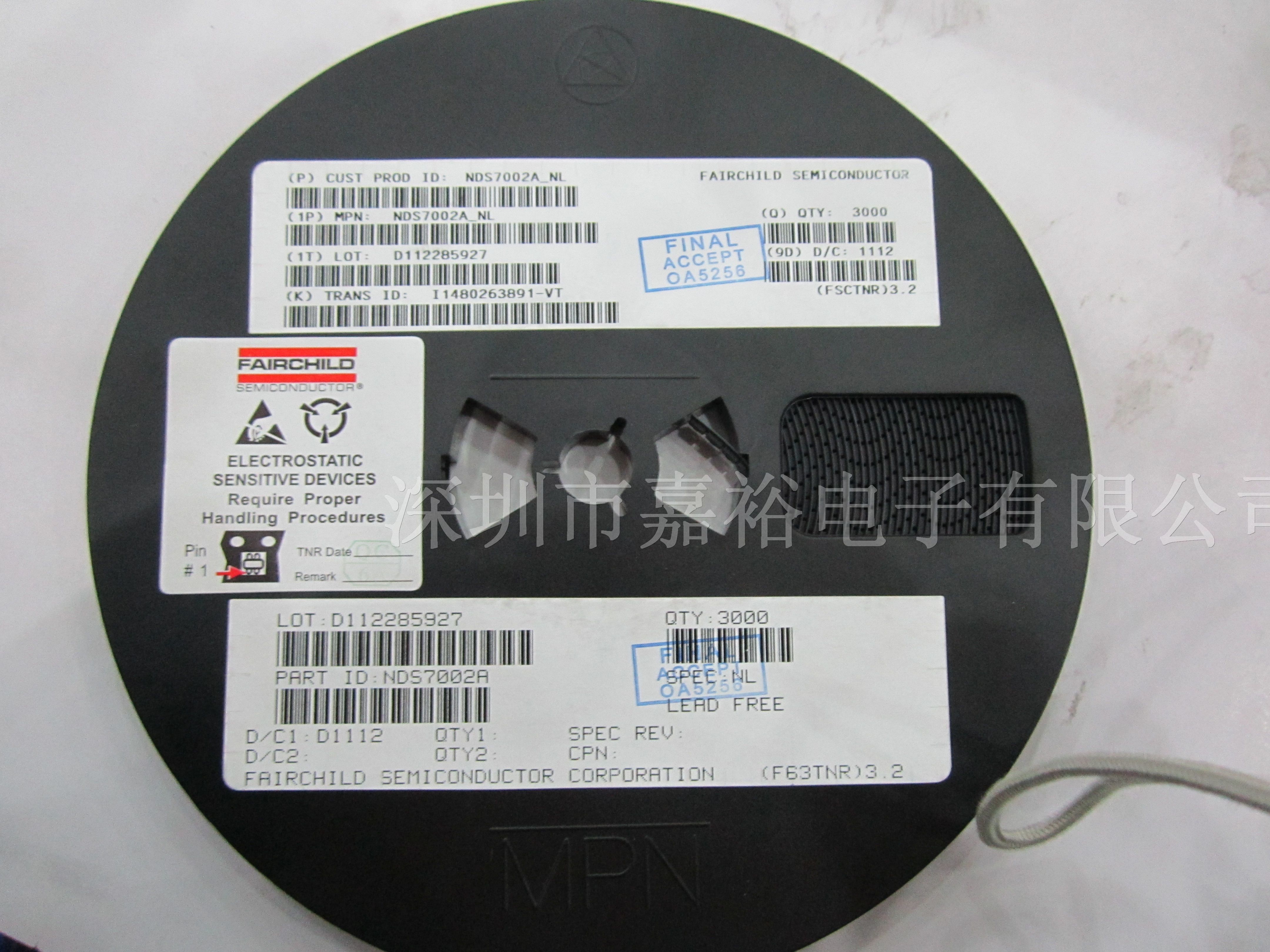 供应FAIRCHILD（*童）MOS管(场效应管)NDS7002A-NL