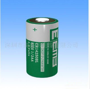 供应能量型锂锰柱式电池CR14250BL，3.0V/0.5mA