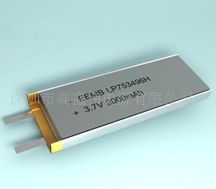 供应EEMB锂聚合物电池LP753496H，2.0Ah大容量电池