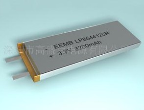 供应聚合物锂电池LP8544125R(3200mah/3.7V)，质量保证