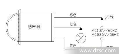 人体感应开关二线接法图片