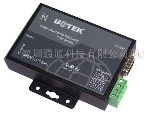 供应单口RS-232/422/485串口服务器 型号:UT-6601