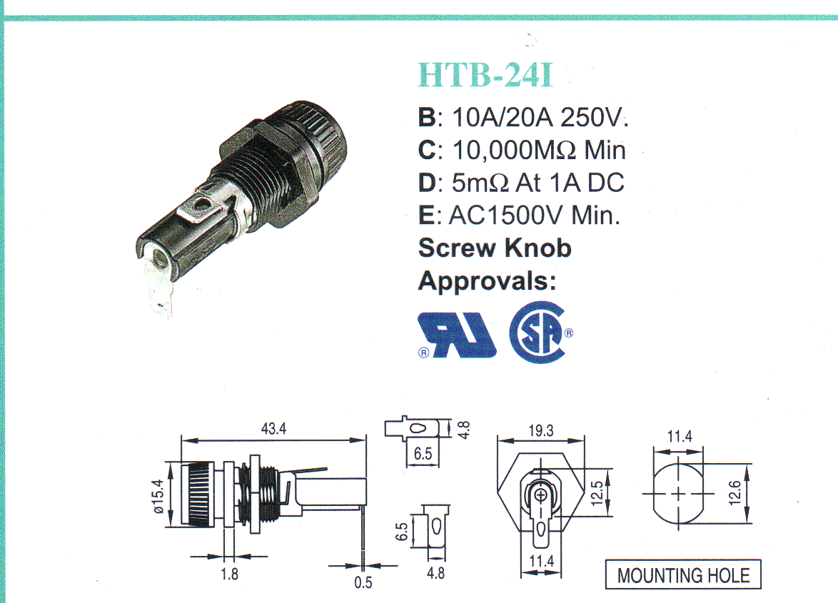 供应HTB-24I 保险丝座