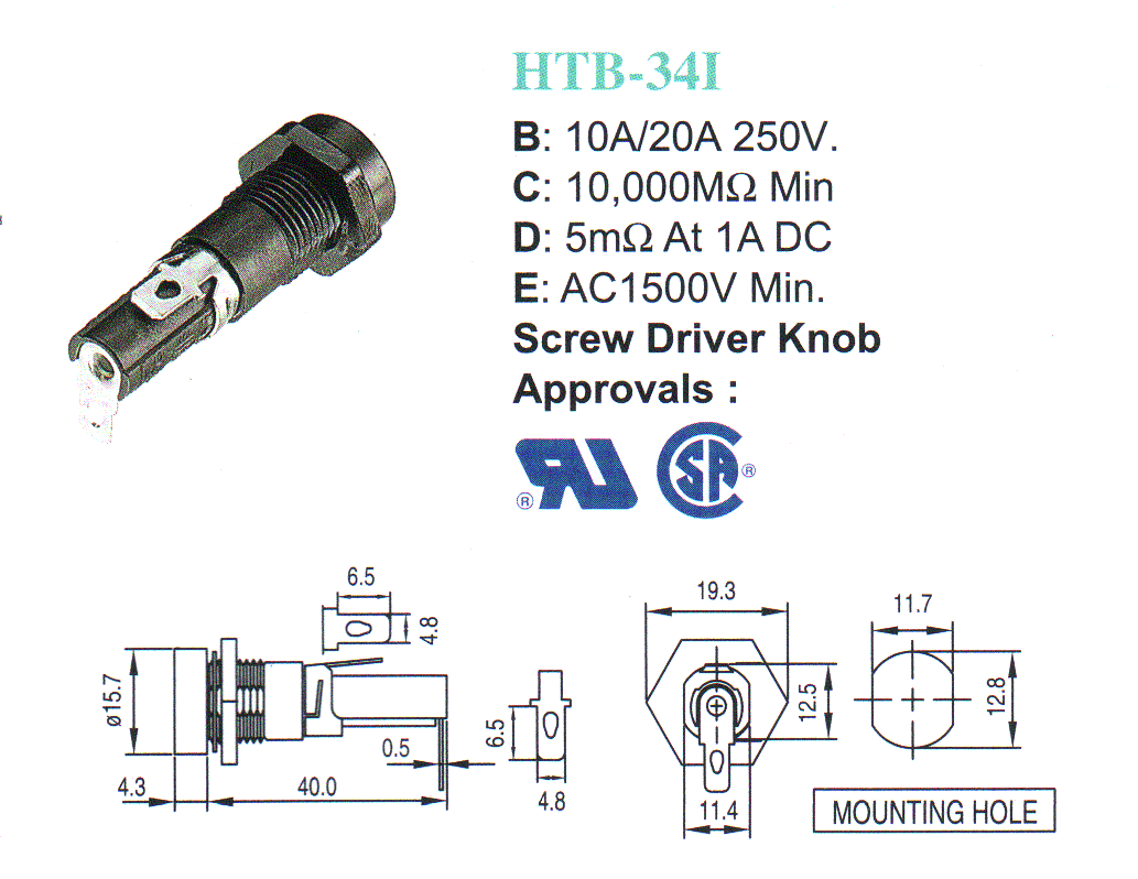 供应HTB-34I 保险丝座
