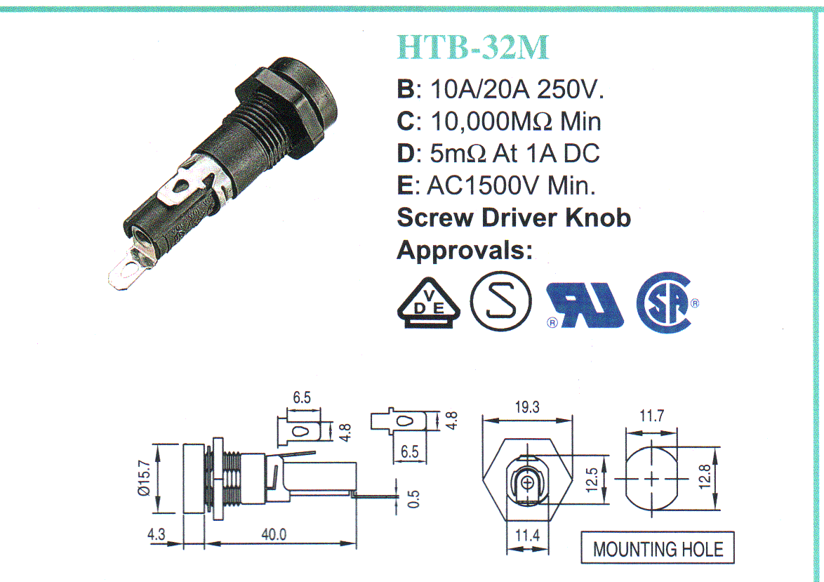 供应HTB-32M保险丝座