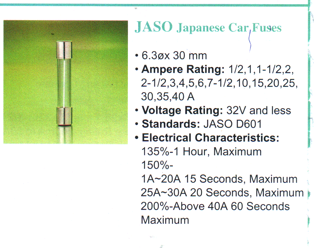 供应日规JASO汽车保险丝