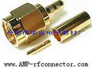 SMA Plug Crimp Reverse Polarity RG174 Gold 