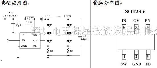 供应CL6201 由单节锂电池可驱动3串7并白光LED