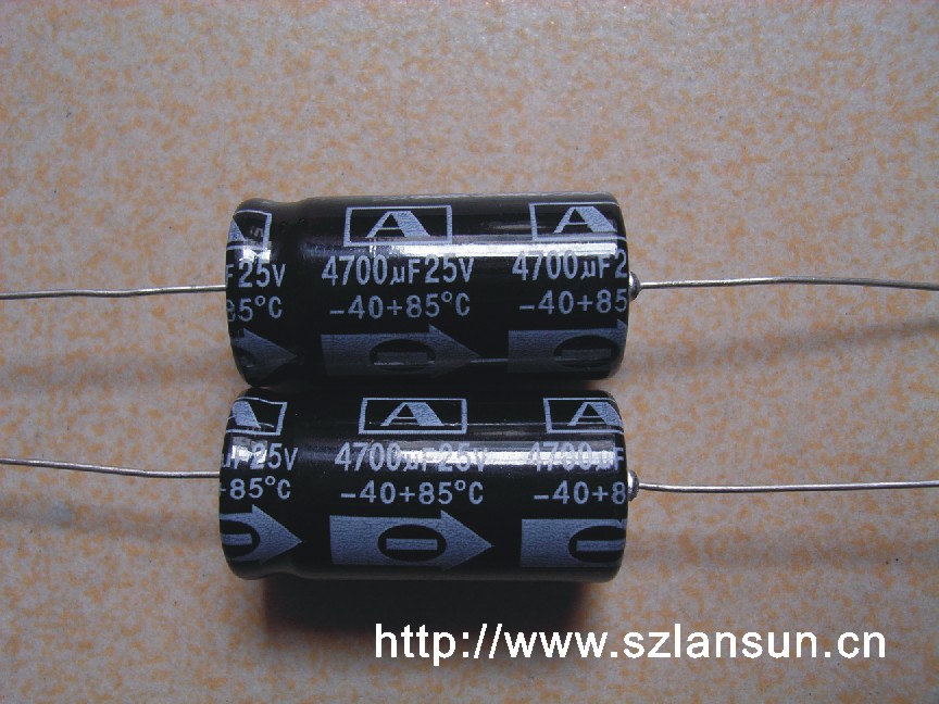 供应SA轴向有*性铝电解电容器4700UF/25V