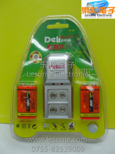 供应 Delipow 9V充电池+自动充电器 套装