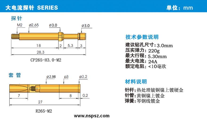供应大电流探针