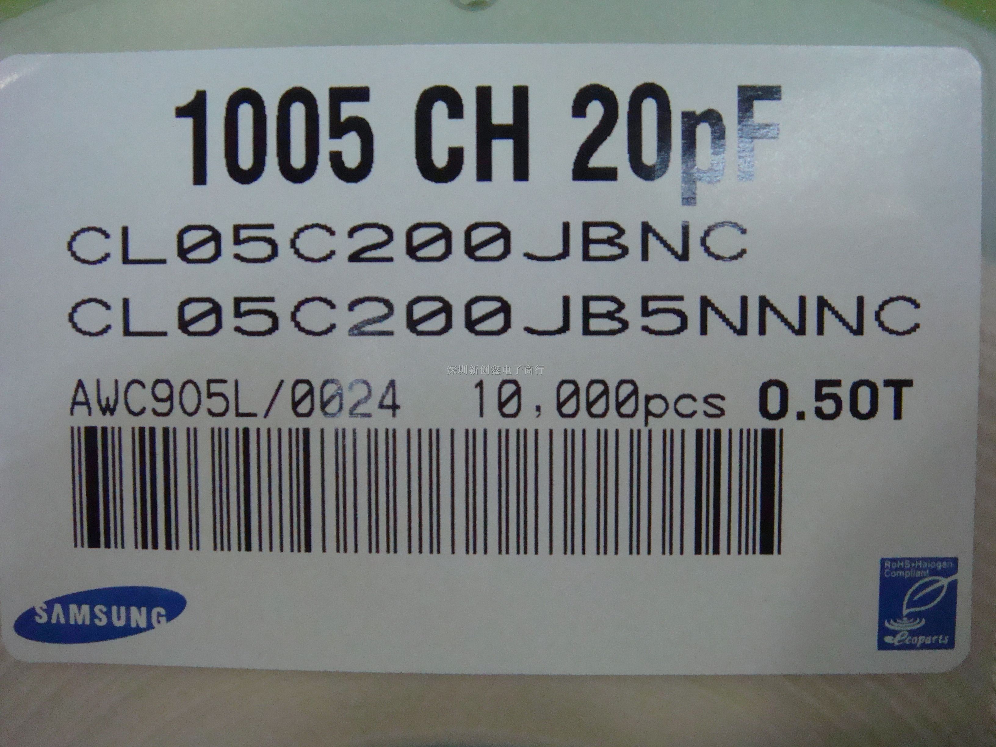 ӦƬ0402-20P CL05C200JB5NNNC